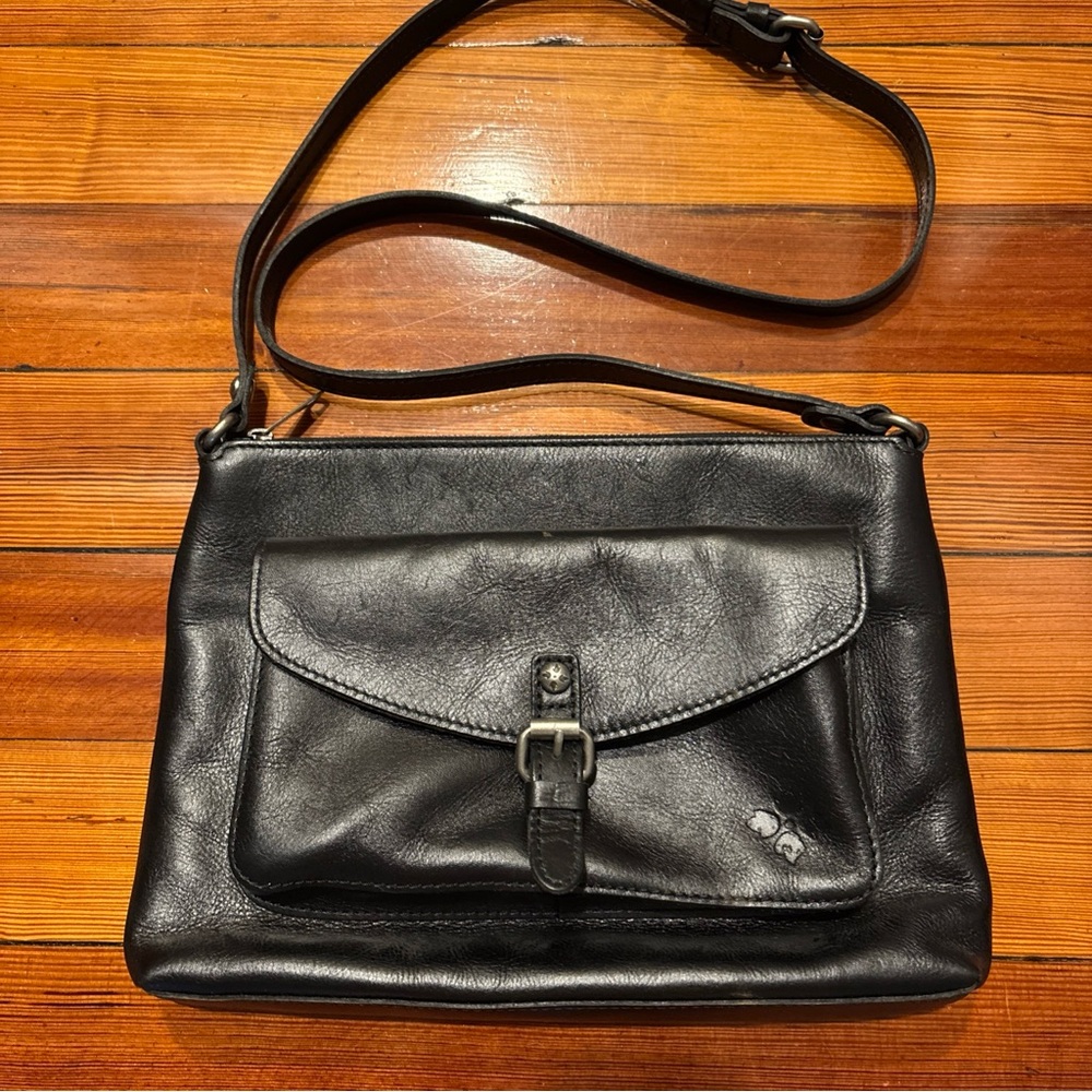 Large Patricia Nash Black Leather Crossbody Bag, pre-owned